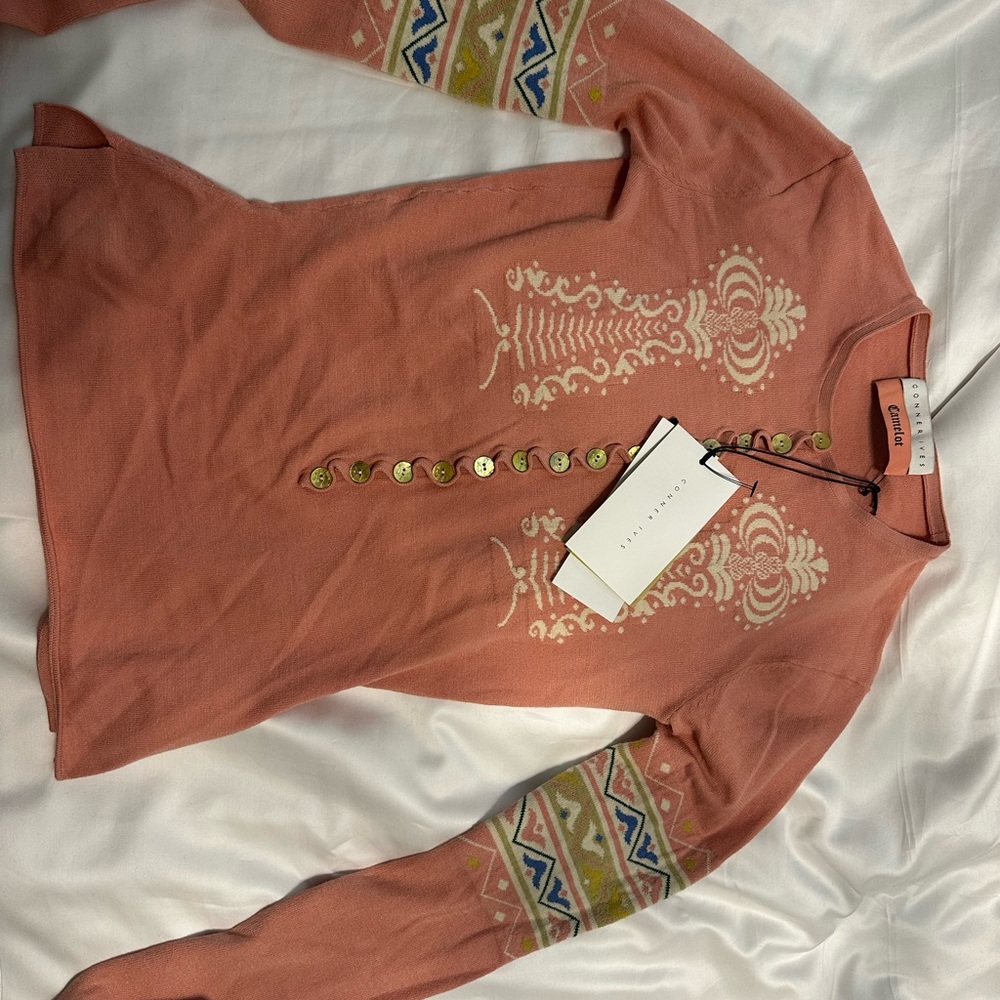 Connor Ives Printed Crew Neck Top w/tags